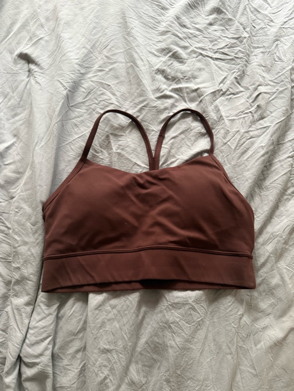 CRZ YOGA Brown Padded Sports Bralette with Thin Straps